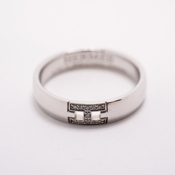 Hermes Ring Hercules K18WG White Gold Diamond #47 Ladies - Picture 3 of 8